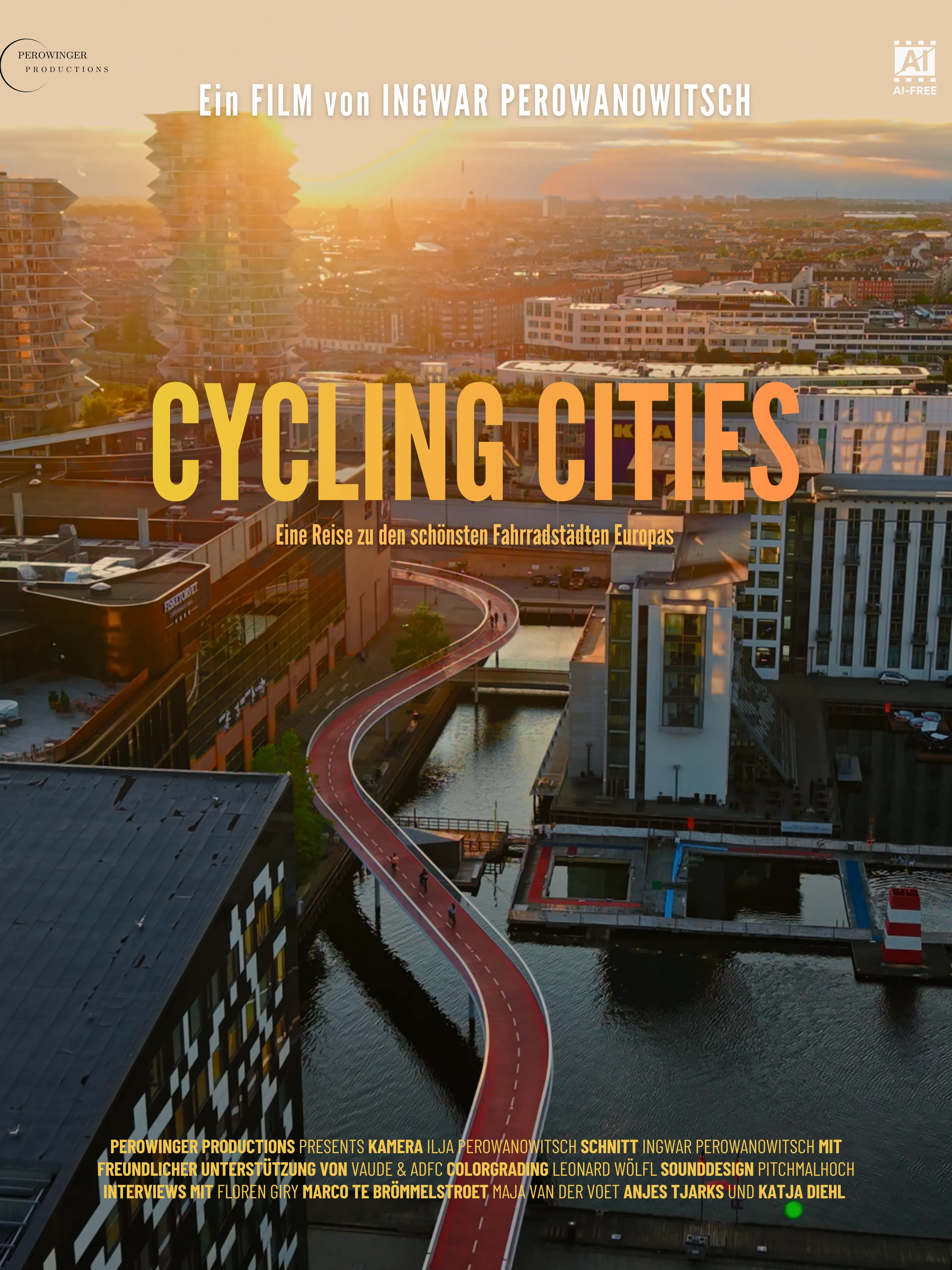 Cycling Cities – Dokumentarfilm von Ingwar Perowanowitsch über europäische Fahrradstädte: Freiburg, Paris, Amsterdam, Hamburg, Kopenhagen (2025)